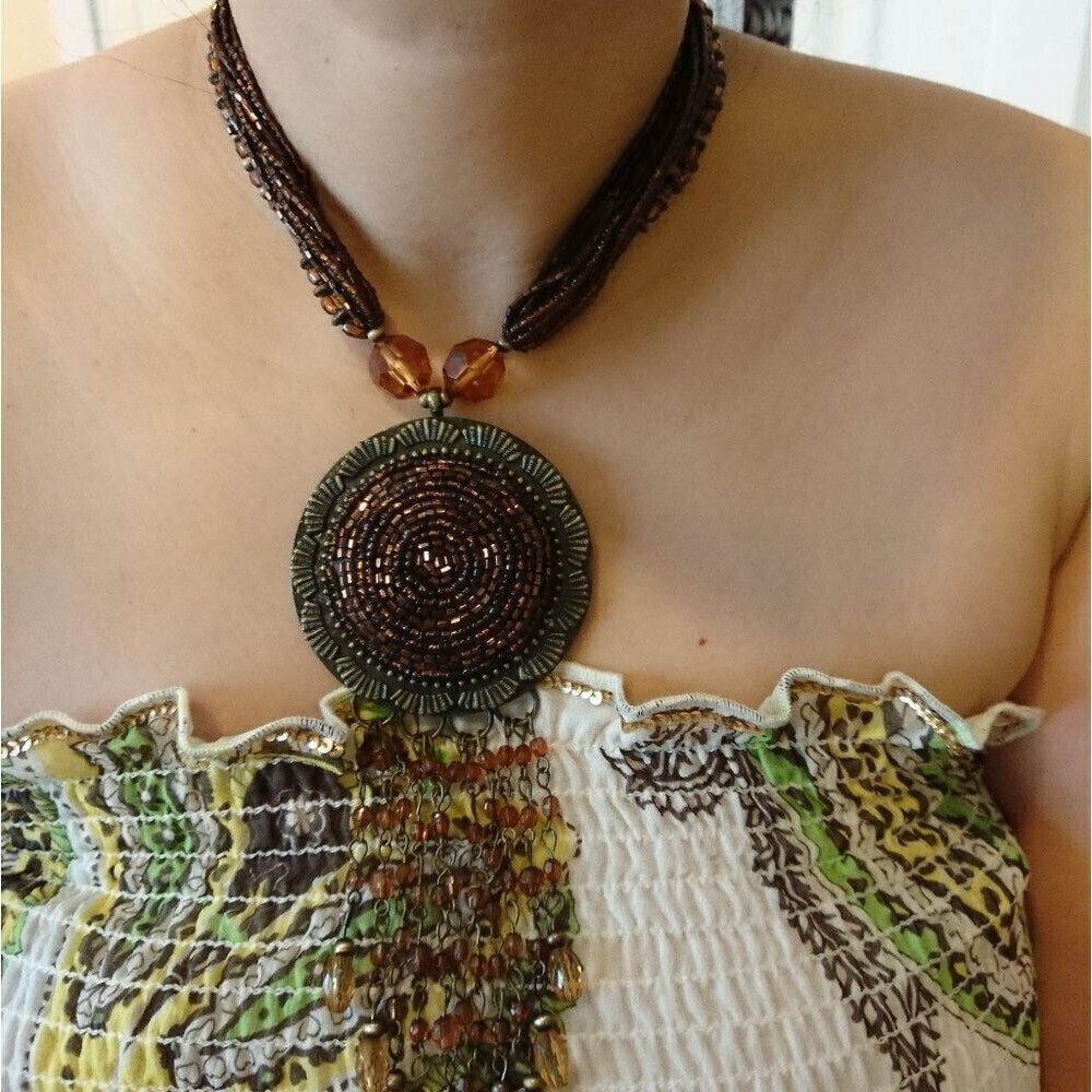 Boho Decorative brown necklace